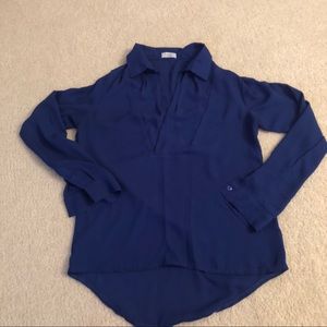 Tobi long sleeve blue collared shirt